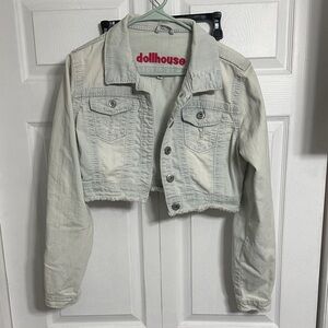 Dollhouse Women's Light Gray Denim Jacket